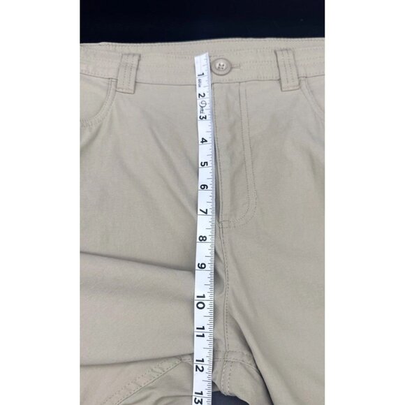 Eddie Bauer Women’s Tan Rainier Capri Crop Pants Sz 16 Stretch Outdoor Hiking - Picture 11 of 13